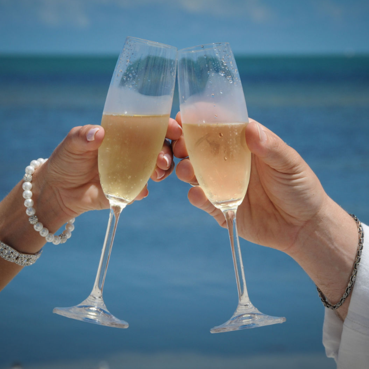 Champagne Toast on the beach