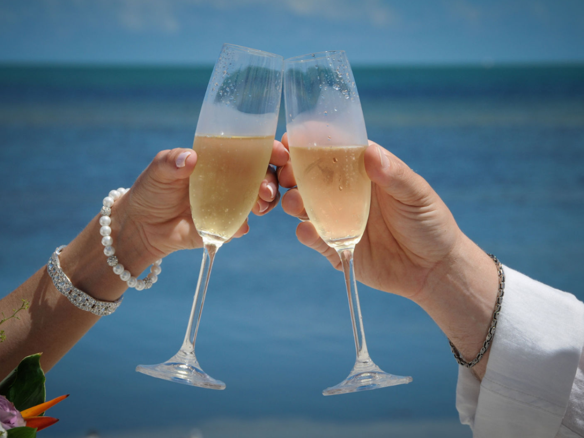 Champagne Toast on the beach