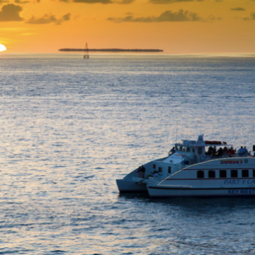 a large boat in the ocean