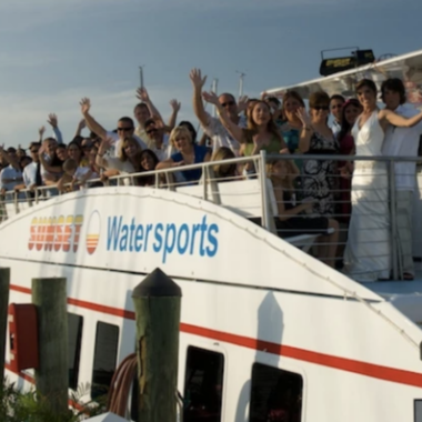a group of people on a boat