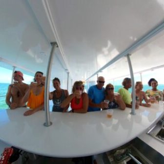 a group of people sitting at a table